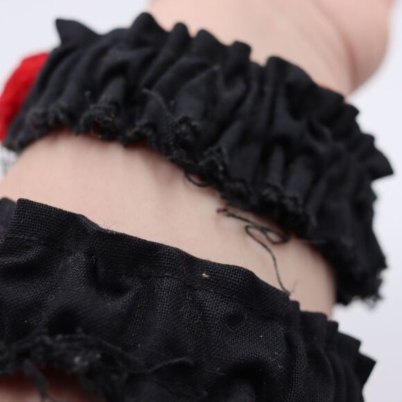 Vintage Garter Belts Black with red Puff Elastic Vintage Lingerie Garters - Picture 2 of 7